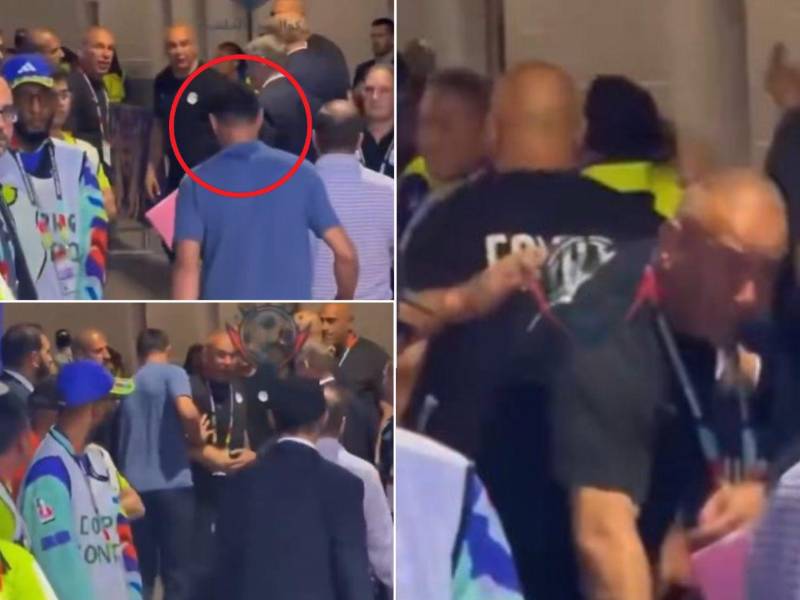 Un video en redes sociales muestra que un furioso Hossam Hassan cruzó palabras con Lionel Scaloni.