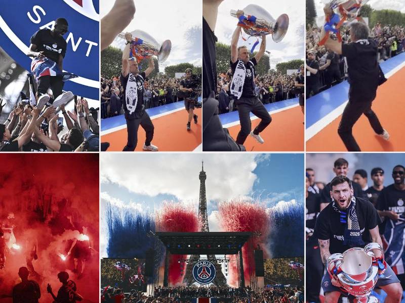 Lo que se vive este domingo en la capital francesa con la llegada del PSG luego de vencer al Arsenal y conseguir el bicampeonato en la Champions League. Luis Enrique se desató con los aficionados.