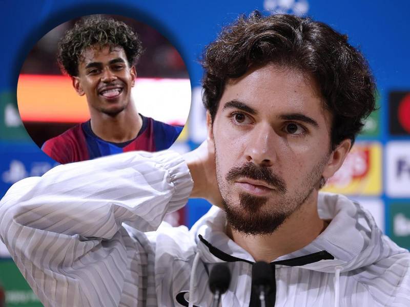 Vitinha en la rueda de prensa elogió a Lamine Yamal, aunque aseguró que no le tienen miedo y buscarán los tres puntos en casa.