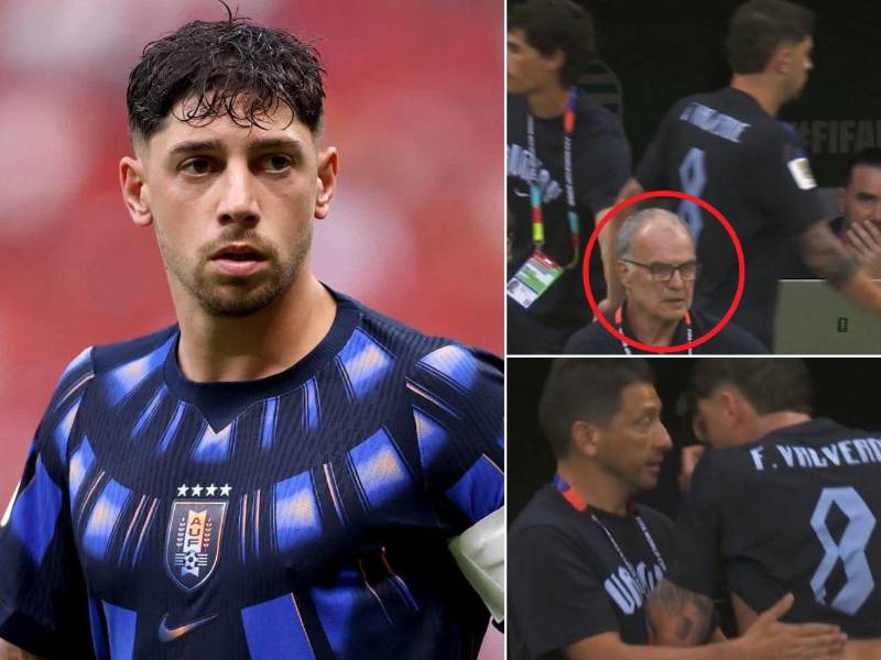 Fede Valverde salió furioso cuando Marcelo Bielsa decidió reemplazarlo por Viñas en el duelo contra España.