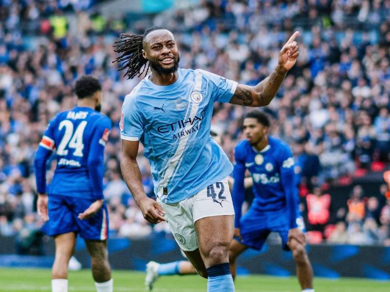 Antoine Semenyo fue el encargado del gol de la victoria frente al Chelsea en la gran final de la FA Cup. Foto cortesía City.