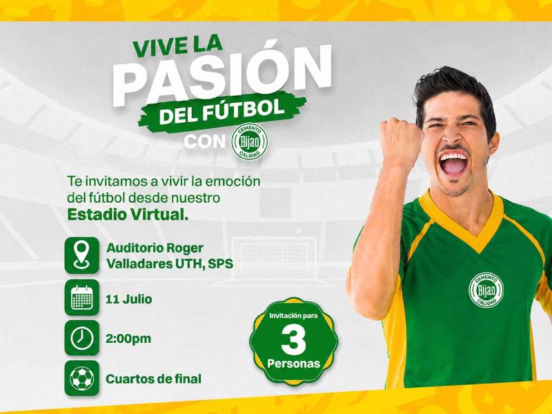 Cemento Bijao invita a vivir la emoción de los cuartos de final del Mundial con una experiencia única en su Estadio Virtual en San Pedro Sula.