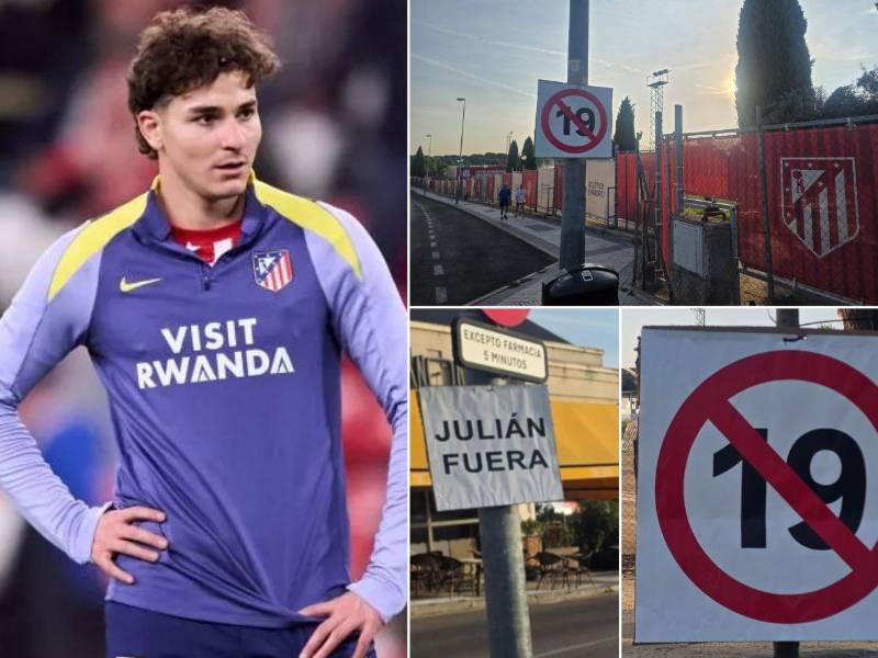 Así amaneció este viernes la Ciudad Deportiva del Atlético de Madrid con duros mensajes contra Julián Álvarez. La fanaticada del equipo ya no lo quiere ver más y exige su salida.