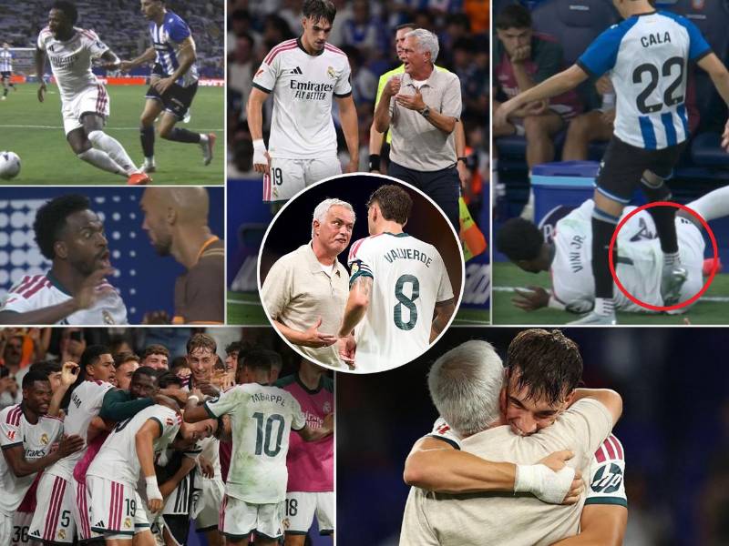 Todo lo que se vivió este sábado en campo del Espanyol con el triunfo del Real Madrid: Vinicius recibió una patada empezando el partido y así fue la vuelta de José Mourinho a LaLiga.