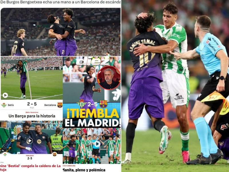 Así reacciona la prensa internacional luego del triunfo del Barcelona sobre el Betis (2-5) en La Cartuja. Un gol anulado al cuadro verdiblanco y la expuslión de Facundo Bernal tras su cruce con Lamine Yamal levantaron la polémica.