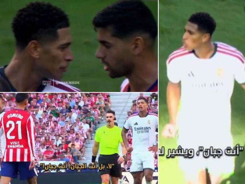 Bellingham mantuvo un fuerte cruce con Cristian Romero y después con Giuliano Simeone durante el derbi.