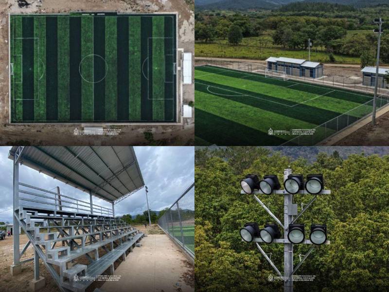 ¡Quedó espectacular! Condepor inaugura la hermosa cancha sintética en Gualaco, Olancho. Así quedó la obra.