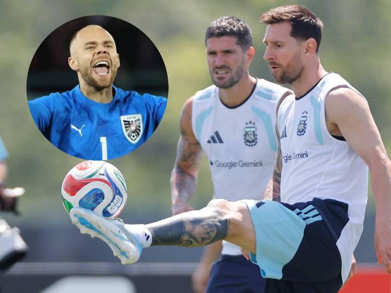 Alexander Schlager no le tuvo miedo a calentar la previa del Argentina vs Austria. Foto EFE.