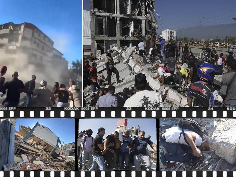 Edificios derrumbados y personas sin vida ha provocado un fuerte sismo que se reportó esta mañana en Colombia.
