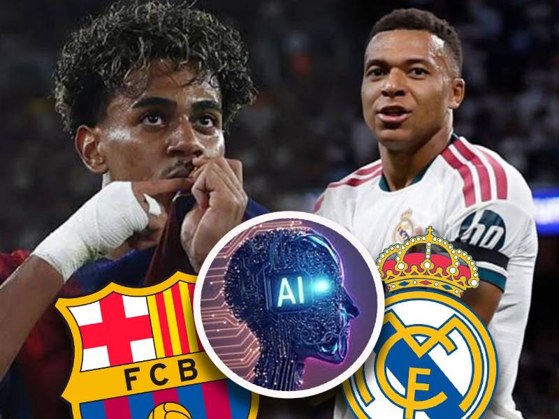 Barcelona y Real Madrid chocan en el Clásico del fútbol español y la Inteligencia Artifical señaló al ganador del partido con una rotunda victoria.