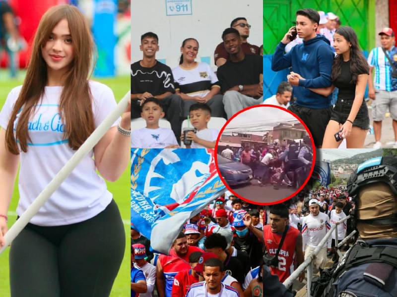 La Ultra Fiel tuvo un encontronazo con la Policía Nacional, bellas chicas adornan el derbi capitalino y exfutbolista brinda seguridad en el Olimpia vs Motagua por la jornada 3 del Apertura 2026.
