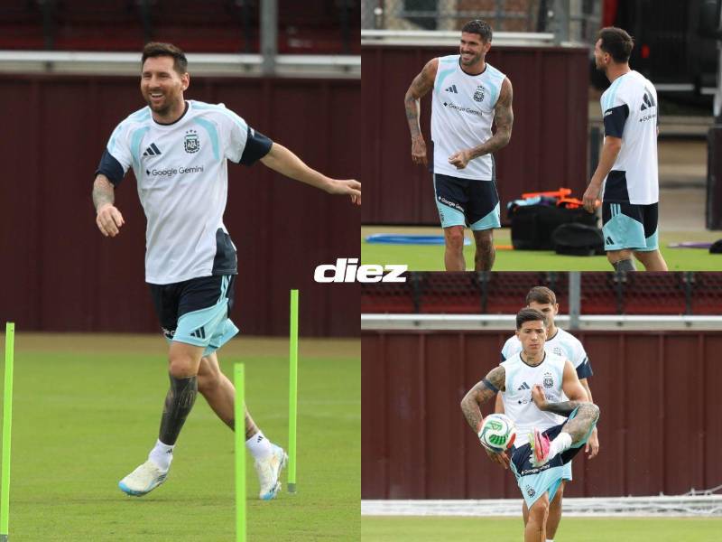 Argentina entrenó a todo vapor: El LENTE DIEZ captó el último entreno de la campeona del mundo en Houston, Texas.