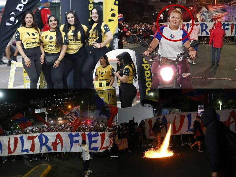 ¡Ambientazo afuera del Estadio Nacional Chelato Uclés! Dos sorpresas en Olimpia, la chica de la moto y la Ultra Fiel hizo un ambientazo espectacular.