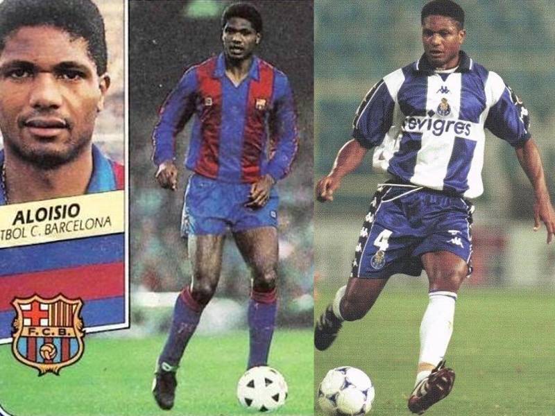 El brasileño Aloísio Pires en su época de jugador del FC Barcelona de España y del Oporto de Portugal, dos clubes reconocidos en Europa.