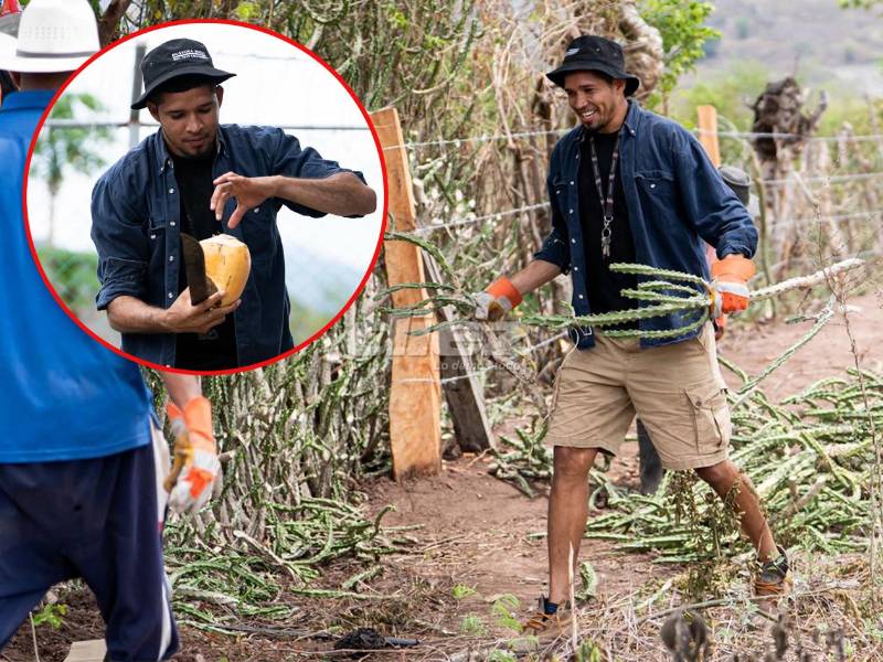 El defensor del Herediano de Costa Rica, Getsel Montes, disfruta de sus vacaciones en su pueblo natal, Las Pilas, Sulaco, Yoro donde disfruta de la agricultura.