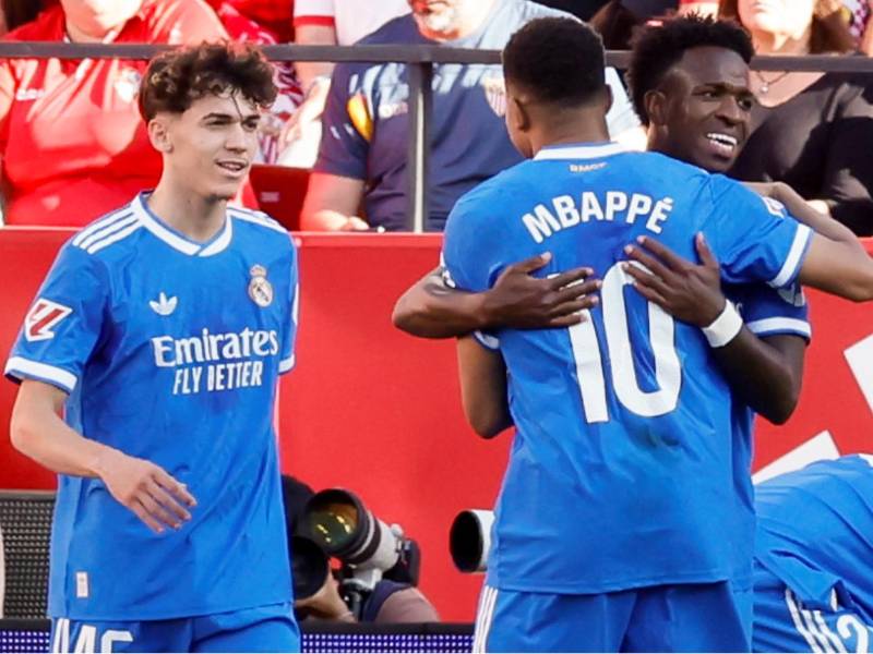 Vinicius anotó el único gol de Real Madrid ante Sevilla en la jornada 37 de la Liga Española.