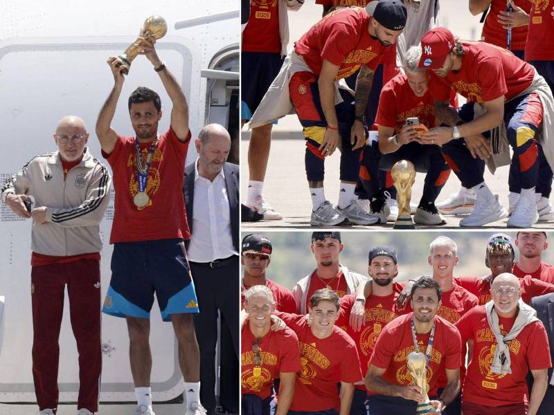 La selección española aterrizó este lunes en Madrid para comenzar a preparar la fiesta con sus aficionados.