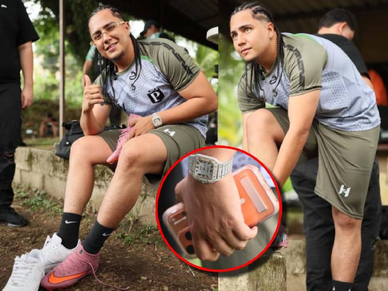 Davis Flow llegó con miles de dólares a su primer entrenamiento con la camiseta de Platense, club de la Primera División de Honduras: así fue captado el tiktoker por LENTE DIEZ.