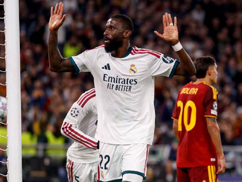 Antonio Rudiger fue el encargado de sellar la épica remontada de los merengues ante la Roma.