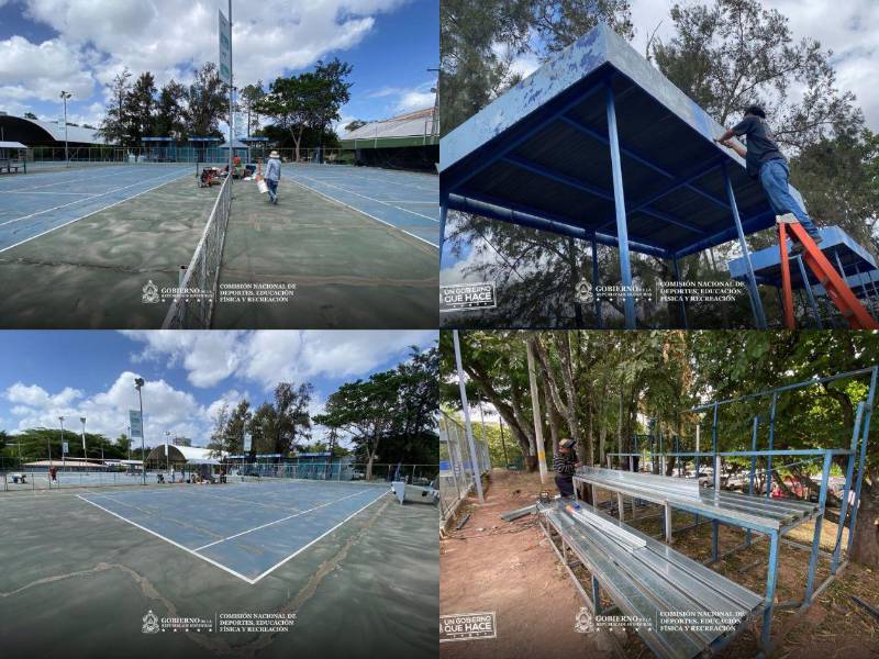 ¡A toda marcha! CONDEPOR ya está trabajando en la renovación de las canchas de tenis de la Villa Olímpica para los Juegos CODICADER 2026.