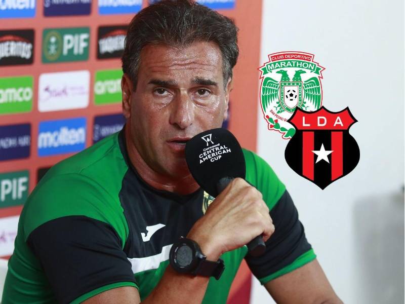 Marathón y Alajuelense se miden en el Estadio Francisco Morazán.