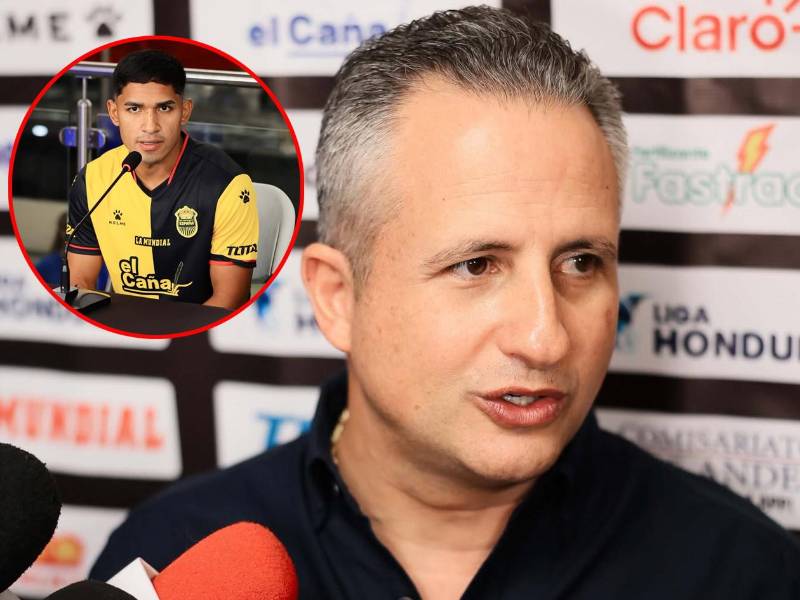Elías Burbara, presidente del Real España, durante la conferencia de prensa en el lanzamiento de la nueva camisa del cuadro catedrático.