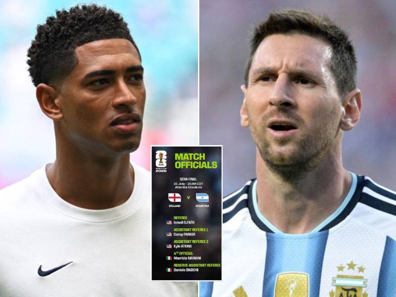 La selección de Inglaterra y Argentina ya conocen quiénes serán los responsables del arbitraje para el duelo de semifinales.