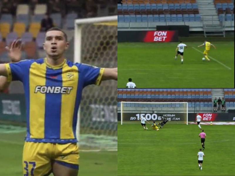 Se jugó el físico: así fue el segundo gol de Erick Puerto con el Bate Borisov
