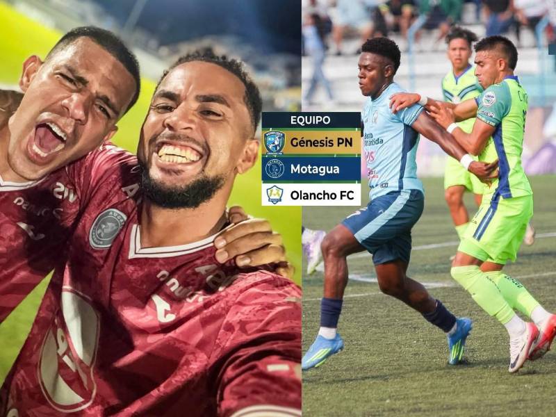Motagua estaba a la expectativa de lo que ocurriera en el duelo de hoy donde empataron Génesis PN y Olancho FC. Fotos cortesía.