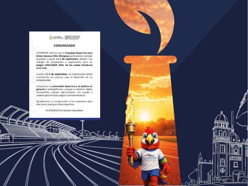 CONDEPOR anunció el cierre temporal del Complejo Deportivo José Simón Azcona.
