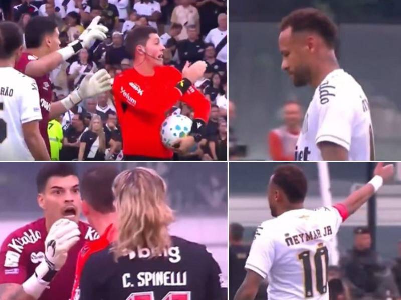Neymar, por su condición de capitán, tuvo que dejar el partido por un minuto por una sanción impuesta por el árbitro.