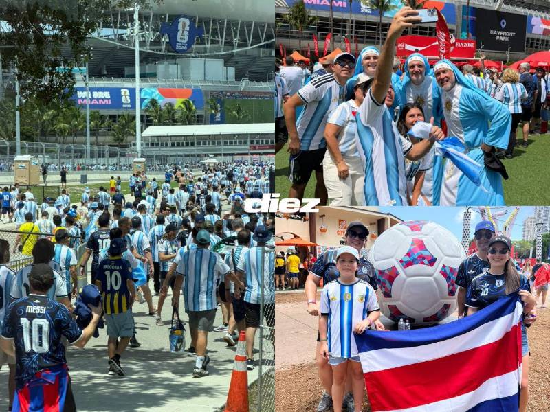 ¡Qué lindo ambientazo en el Hard Rock Stadium! La marea Albiceleste, los infiltrados de Centroamérica, las bellezas de Argentina en tremendo fiestón.