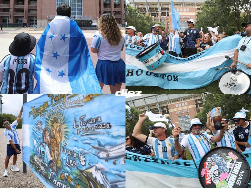 ¡LOCURA POR ARGENTINA! A tres horas del inicio del amistoso entre Honduras vs Argentina, los sudamericanos ya viven la fiesta afuera del Kyle Field.