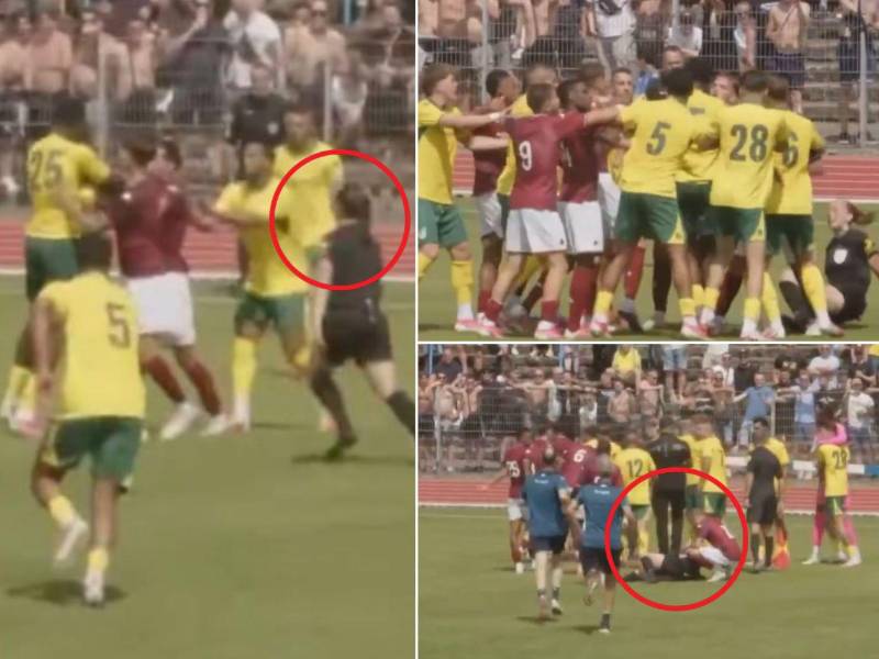 La árbitra Mathilde Demoncay no pudo continuar dirigiendo luego sufrir una caída en la pelea del Metz-Fortuna Sittard.