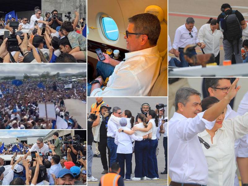 Así regresó esta mañana el expresidente Juan Orlando Herández a Honduras luego de estar cuatro años en Estados Unidos por delitos de narcotráfico, hasta que recibió el indulto de Donald Trump para liberarlo.