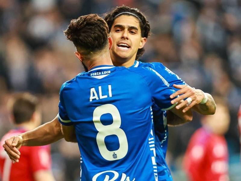 Luis Palma logró anotar su noveno gol con la camisa del Lech Poznan en la competencia liguera. Foto cortesía Lech Poznan.