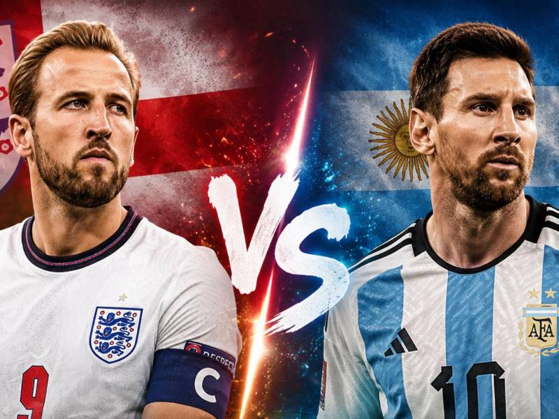 Inglaterra y Argentina se ven las caras en las semifinales de la Copa del Mundo 2026. (FOTO: ChatGPT)
