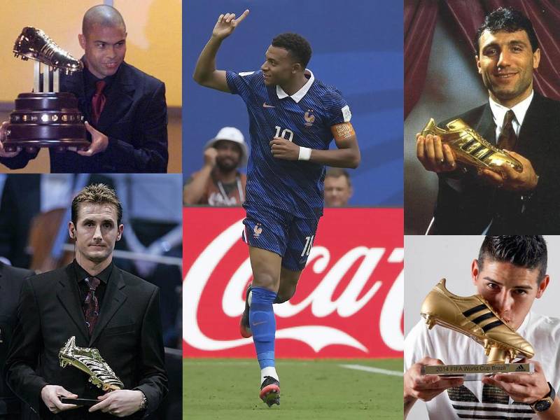 Nadie ha repetido como goleador en una Copa del Mundo en la historia y Mbappé podría convertirse en el único en hacerlo si Messi no dice lo contrario. Estos son todos los ganadores de la Bota de Oro de las Copas del Mundo desde 1938.