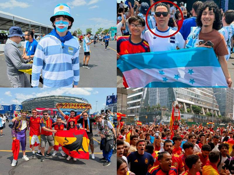 ¡Tremendo ambientazo! Así se vive la tremenda fiesta en la previa del Argentina vs España desde Nueva York, Estados Unidos.