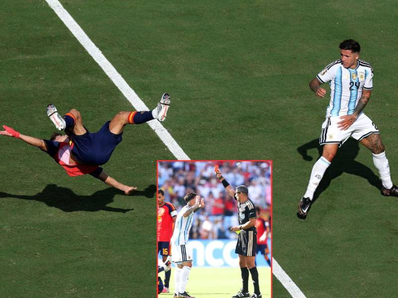 Enzo Fernández vio la tarjeta roja por doble amarilla luego de cometer falta sobre Pau Cubarsí.