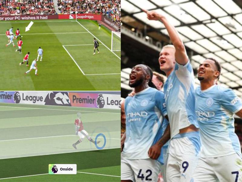 El polémico gol de Haaland en el triunfo del City ante United: Ridículo estrepitoso