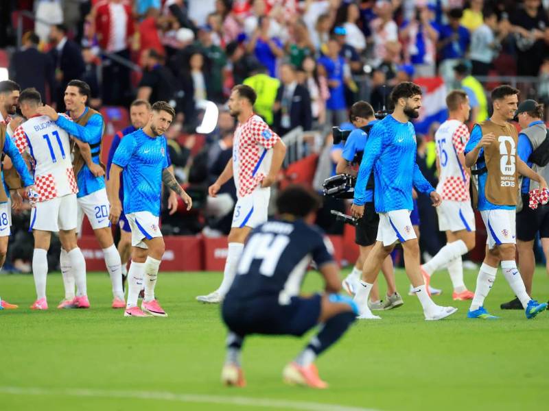 Croacia celebra la victoria frente a Panamá en el estadio BMO Field de la ciudad de Toronto, Canadá. Foto EFE.
