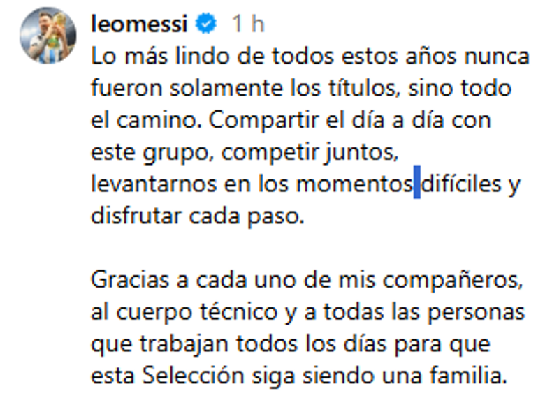 La emotiva carta de Messi una noche antes de la final del Mundial ante España