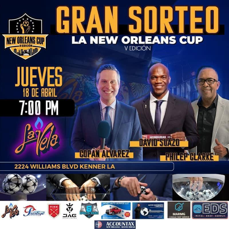 David Suazo, invitado de lujo de la New Orleans Cup y así comparte con los hondureños previo al sorteo del evento