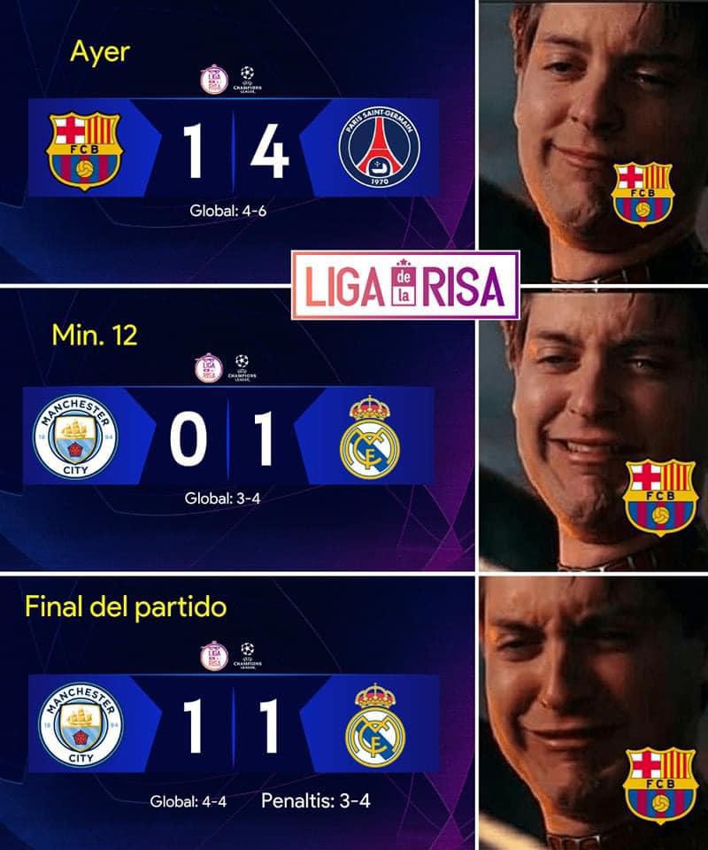 ¡Estallaron los memes! Las burlas contra el City y Barcelona por el triunfo del Real Madrid en Champions