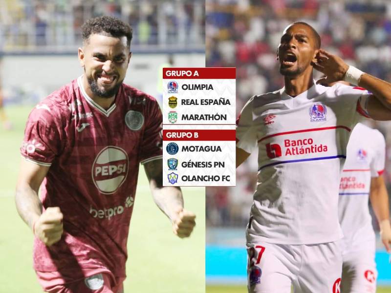 Rodrigo de Olivera y Jerry Bengtson, anotadores claves para Motagua y Olimpia. Fotos David Romero y Marvin Salgado.