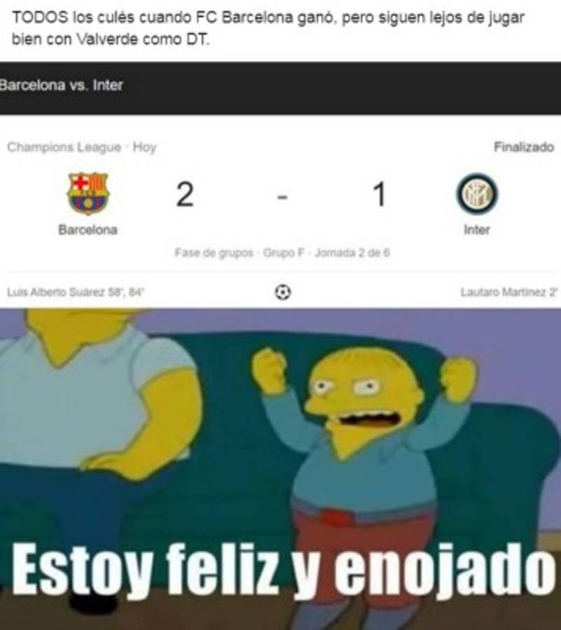 Messi, Barcelona y los memes del sufrido triunfo contra el Inter en la Champions