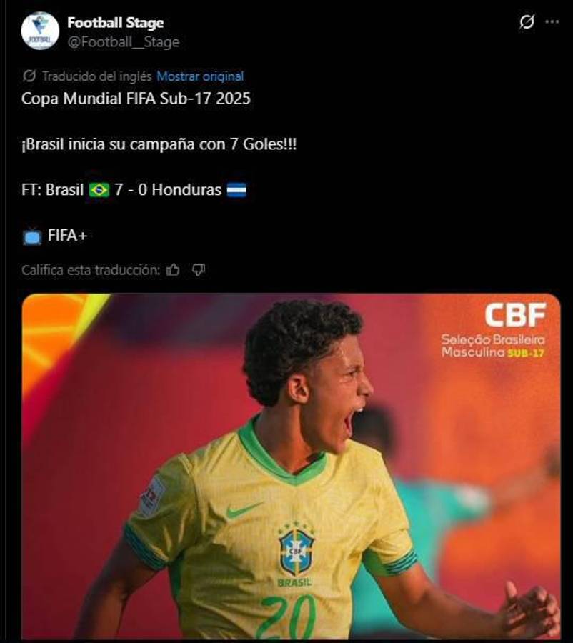 Debut humillante, Pudieron ser 10: lo que dice la prensa tras la goleada de Brasil a Honduras en el Mundial Sub-17