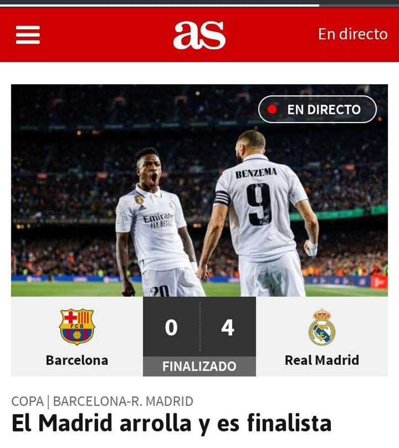 “Amargo trago en el Camp Nou”: Prensa internacional destaca al Real Madrid tras la goleada en la Copa del Rey ante Barcelona