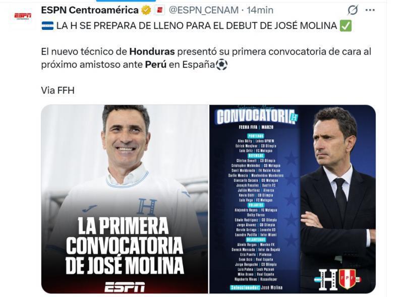 Molina ha vetado a Marathón, la nueva Honduras y el riflazo de Otero: Las reacciones tras la convocatoria ante Perú